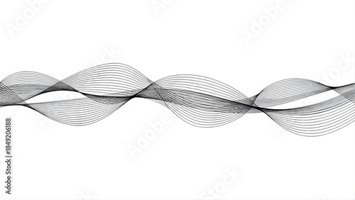 Elegant black waveform pattern on white background