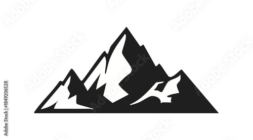Minimalist Mountain Range Silhouette Vector Illustration