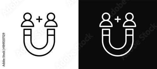 Making Friends icon set black and white