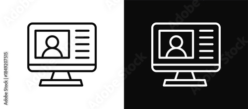 Streaming icon set black and white