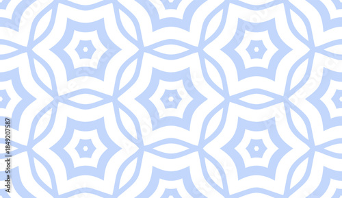 Abstract Seamless Geometric Hexagons Light Blue Pattern. 