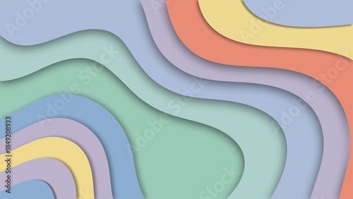Foto Pastel organic cutout shapes forming clean layered depth with soft tones, creati