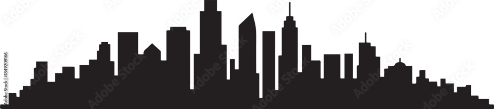 Obraz premium City skyline urban landscape. design Vector black silhouette