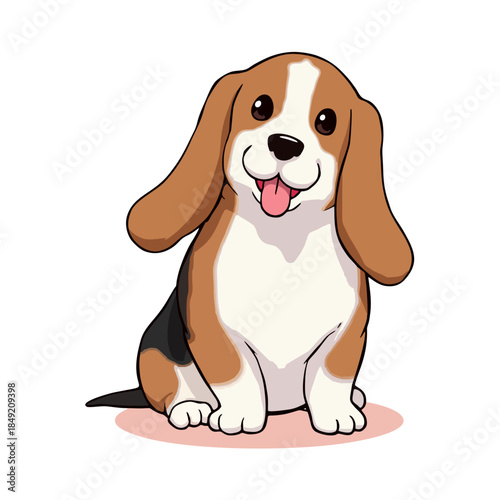 Cute Basset Hound Clipart 06