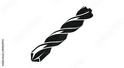 A striking black and white image of a twisted spiraling shape presented as a silhouette