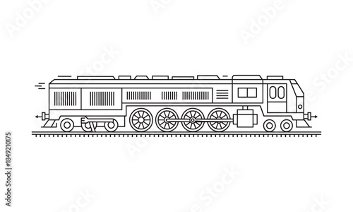 Detailed vector illustration of a classic train design eps format