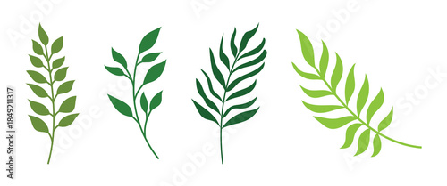 Black silhouette leaves and cones collection for autumnal designs