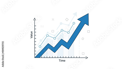 Uptrend Graph: The image depicts an upward trending graph, symbolizing growth and progress over time.