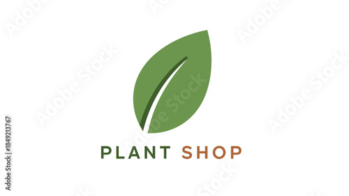 Green Leaf Logo for Plant Shop Business.