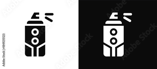 Spray Paint icon set black and white