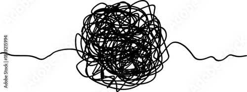 Abstract scribble line illustration symbolizing mental chaos and balance