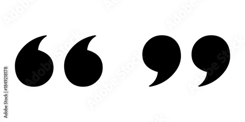 Quotation marks icon, quote symbol, text punctuation design element for content and typography