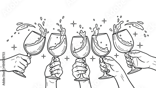 Celebratory wine toast