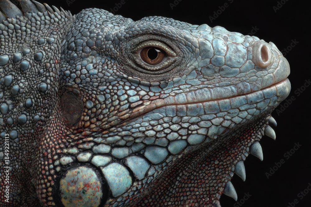 Fototapeta premium Close up of textured reptile skin in macro detail