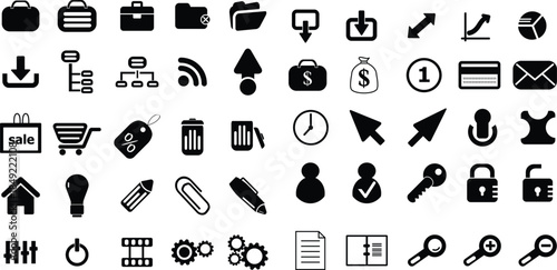 Mega set of icons in trendy line style. ui ux, ecology, real estate, transport, Business, ecommerce, finance, accounting. Big set Icons collection. Vector illustration