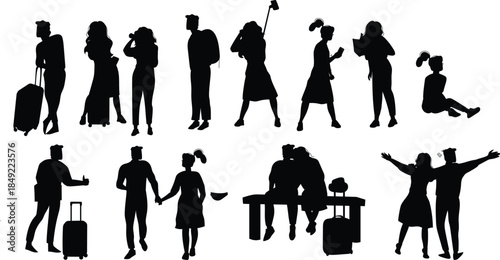 Traveler Silhouettes Collection vector design 
