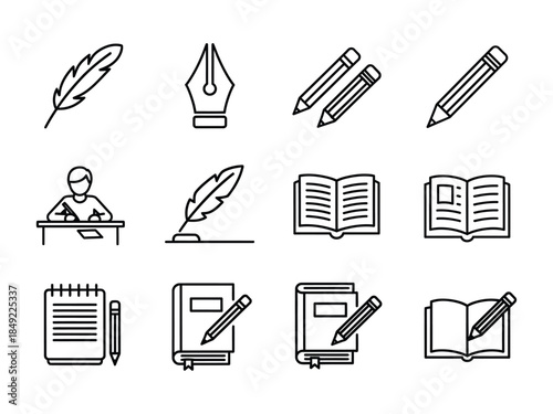 Various writing tools and notebooks