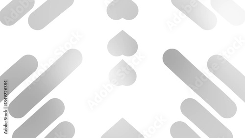 Animated silver decorative lines is moving. Mirror reflection. Linear background. Looped video. Vector illustration isolated on white background.
