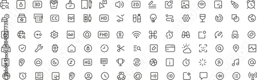 Minimalist Line Icon Set for Web and Mobile Interfaces