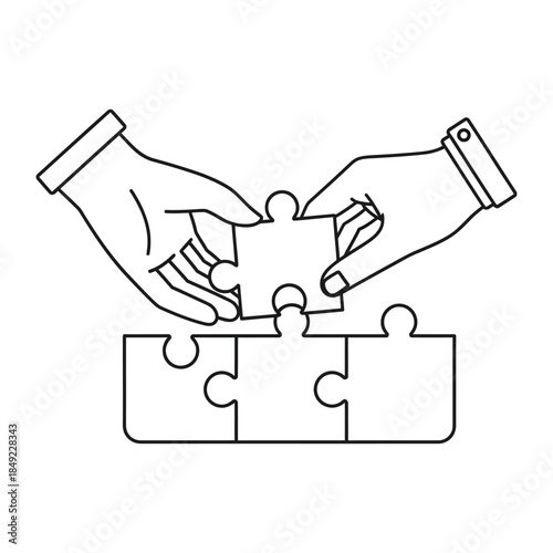 puzzle teamwork problem solving icon