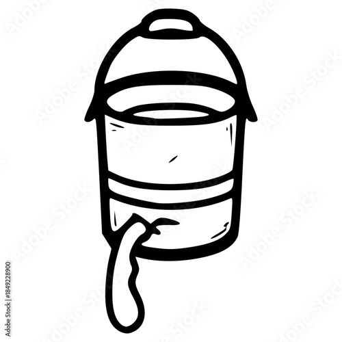 doodle leak bucket illustration hand drawn outline vector