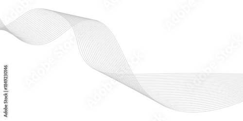 Abstract blue vector background featuring a wave pattern with paper curls and elegant gradient lines on a blank business banner template