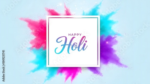 Happy holi festival of colors greetings card