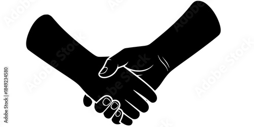 Intergenerational Care Hands Holding Vector Silhouette