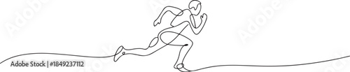 One continuous line drawing of Athletics sports vector illustration. one line Art icon drawing