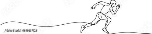 One continuous line drawing of Athletics sports vector illustration. one line Art icon drawing