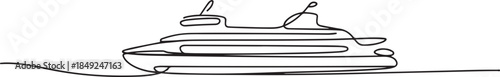 One continuous line drawing of Ferry vector illustration. one line Art icon drawing