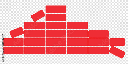 Brick Wall White Icon Set Design