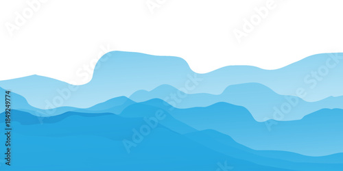 Layered blue ocean waves with various color gradient effects. modern eps 10.