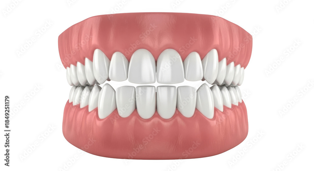 Fototapeta premium Realistic human dentures isolated on transparent background