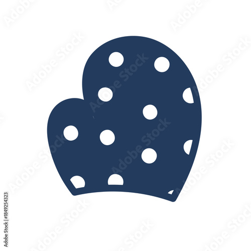 Warm knitted mitten isolated on transparent. Hand drawn line drawing vector illustration. Traditional holiday, Christmas, New Year, seasonal design element, winter clothes clip art