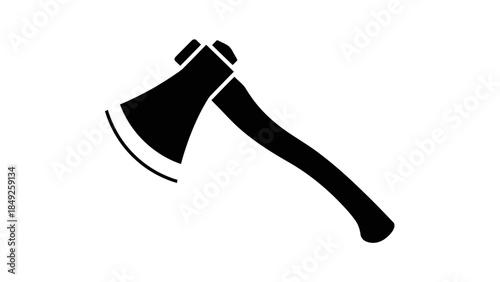 Isolated axe tool with metal blade and wooden handle vector illustration