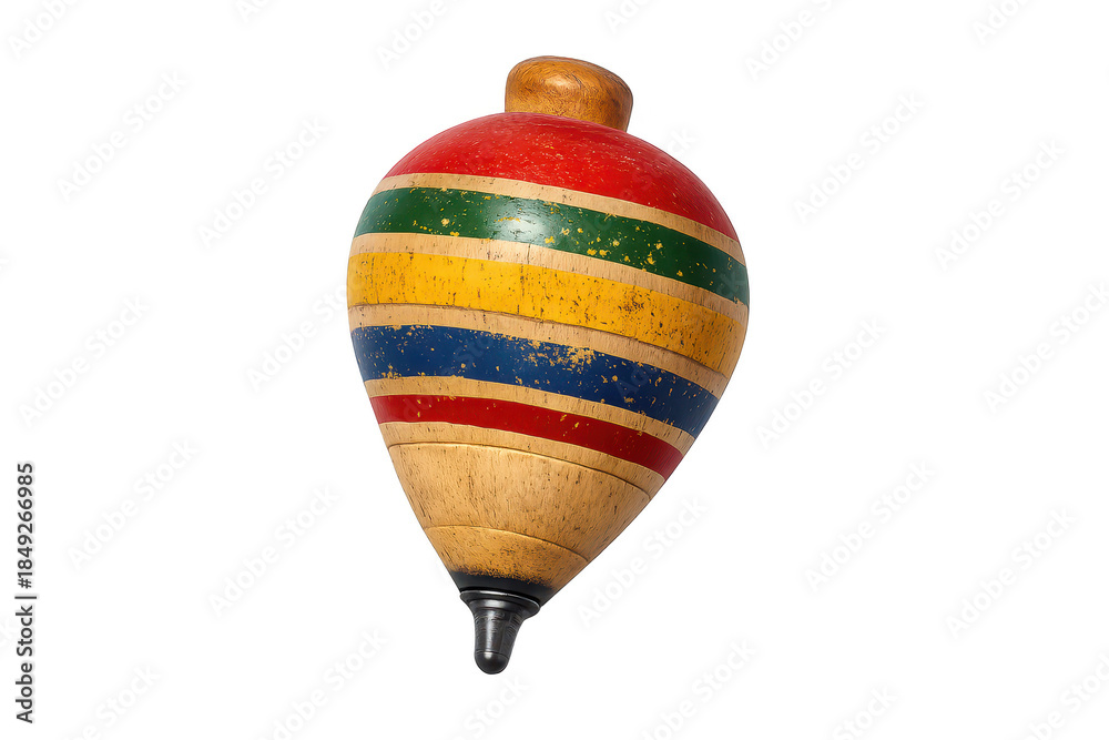 Obraz premium Spinning top toy with a transparent background for creative projects.