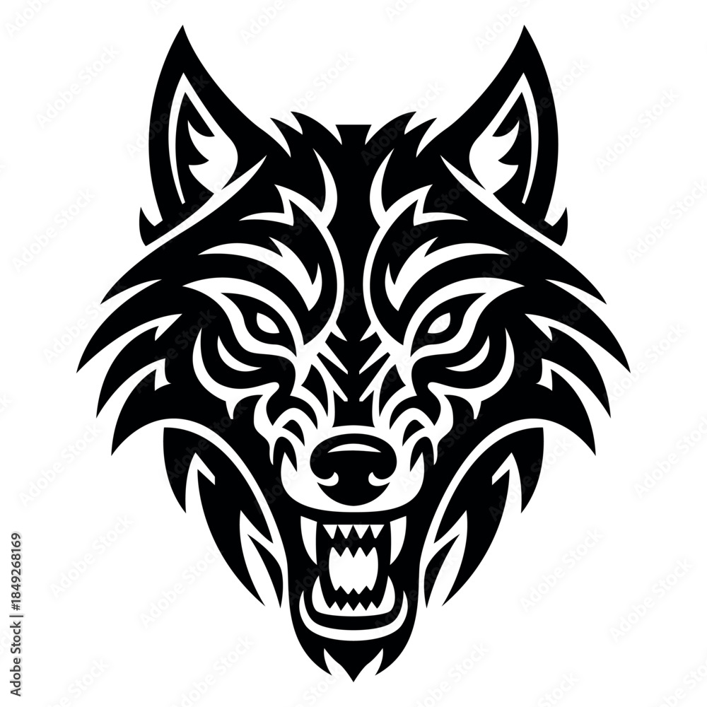 Fototapeta premium Tribal Wolf Vector Modern Design Illustration