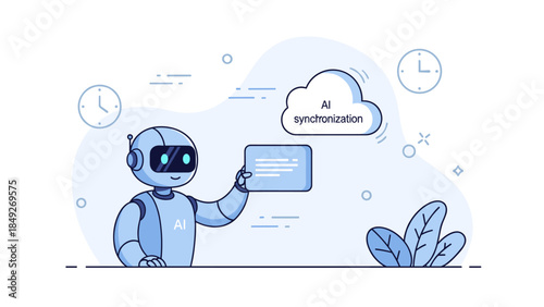 Robot interacting with cloud technology for ai synchronization
