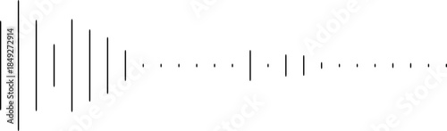 Sound wave visualization, audio signal representation, digital sound amplitude graph, abstract music concept, black lines