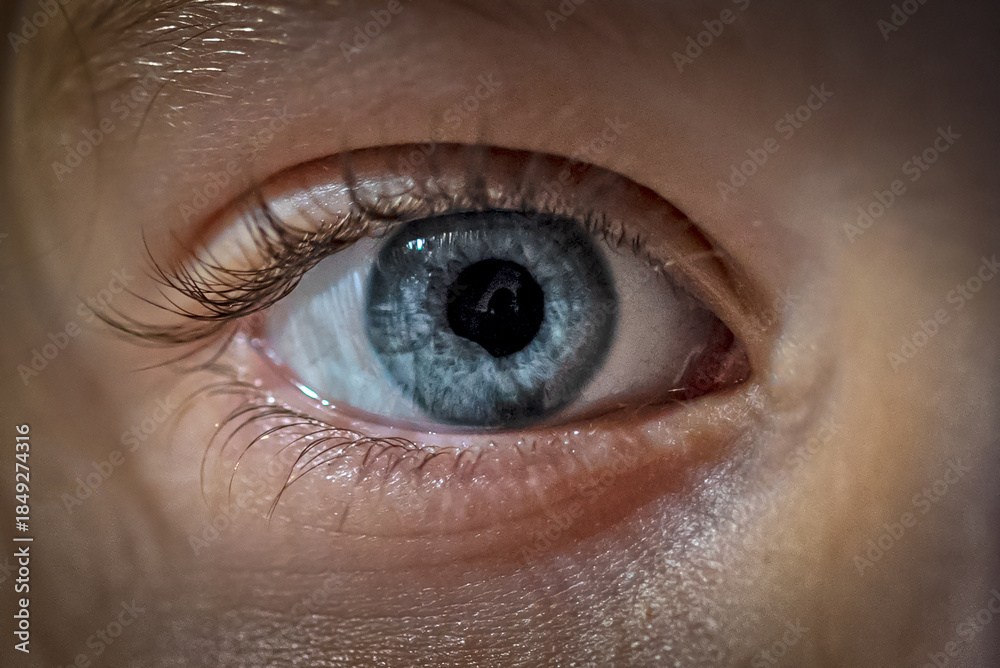 Fototapeta premium Macro view of a blue gaze
