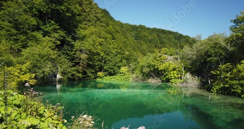 4K locked down stationary motion shot of Plitvice Lakes National Park which is one of the oldest and largest national parks in Croatia, UNESCO World Heritage listed, Lika-Senj County, Croatia, Europe