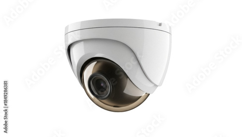 Foto Modern dome security camera PNG isolated on transparent background, surveillance