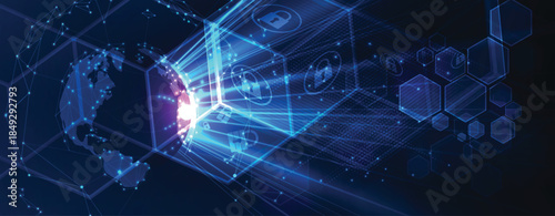 Future cyber technology web services for business and internet project.