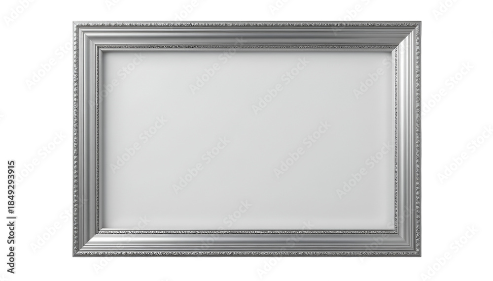Fototapeta premium Elegant silver picture frame on black background