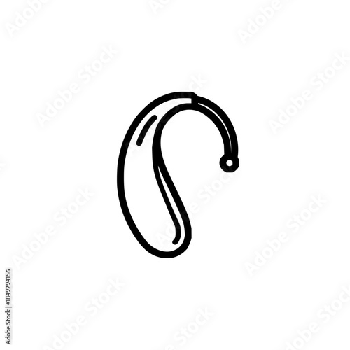 Hearing aid vector illustration for audiology deafness and hearing loss assistance and technology device icon