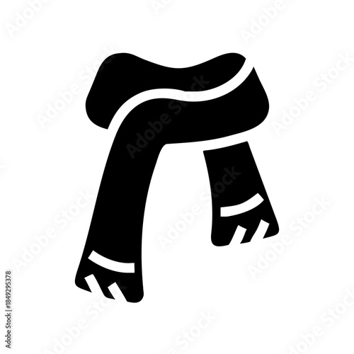 Cozy Knit Scarf Vector Icon, Warm Winter Accessory