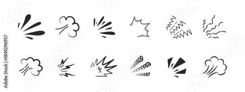 Hand drawn doodle burst frame with radiating rays. Creative sparkle symbol for exclamations, focus points and decorative accents. Vector illustration.