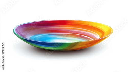 Colorful swirled bowl isolated on white background for various uses