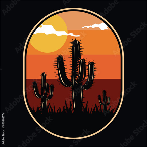 Desert Cactus Aesthetic Funny Cactus Plant T-shirt Design